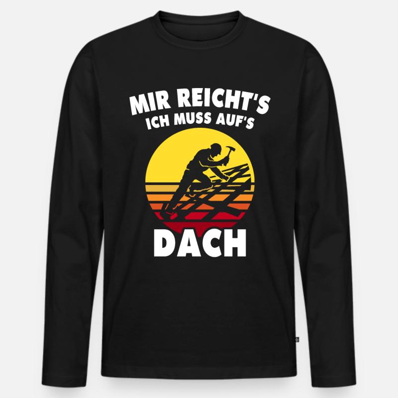 Dachdecker Dachdeckermeister Zimmerer - Männer Premium Bio Langarmshirt - Schwarz