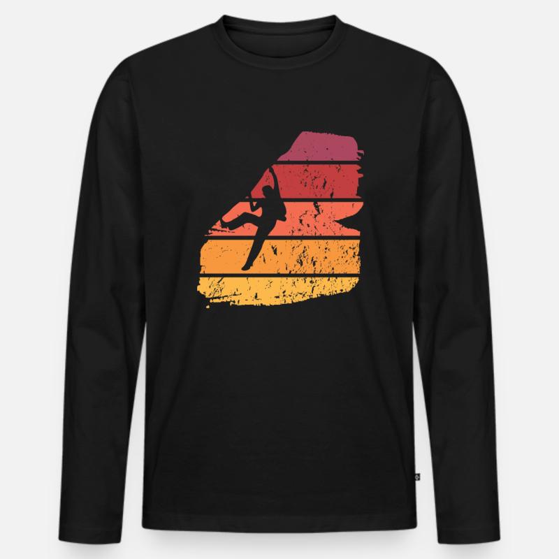 Klettern Freiklettern - Männer Premium Bio Langarmshirt - Schwarz