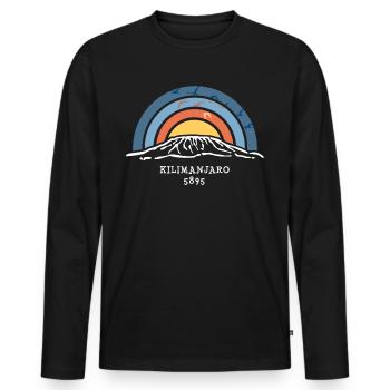 Kilimanjaro Kilimanjaro Tanzania Kenya Trekking - Men's Premium Organic Long Sleeve Shirt - black - Front - Nico (187cm)