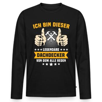 Dachdecker Dachspengler Dachklempner - Männer Premium Bio Langarmshirt - Schwarz - Vorne - Nico (187cm)