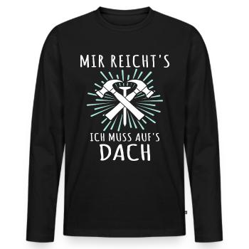 Dachdecker Dachspengler Dachklempner - Männer Premium Bio Langarmshirt - Schwarz - Vorne - Nico (187cm)