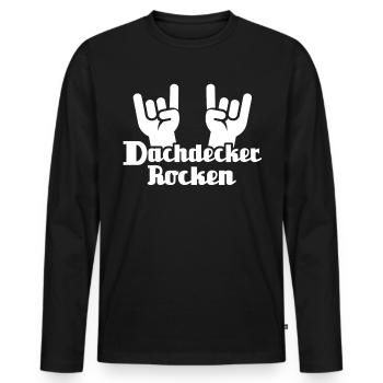 Dachdecker Dachspengler Dachklempner - Männer Premium Bio Langarmshirt - Schwarz - Vorne - Nico (187cm)