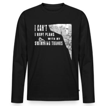 I can't - fun cliff jumping - Men's Premium Organic Long Sleeve Shirt - black - Front - Nico (187cm)