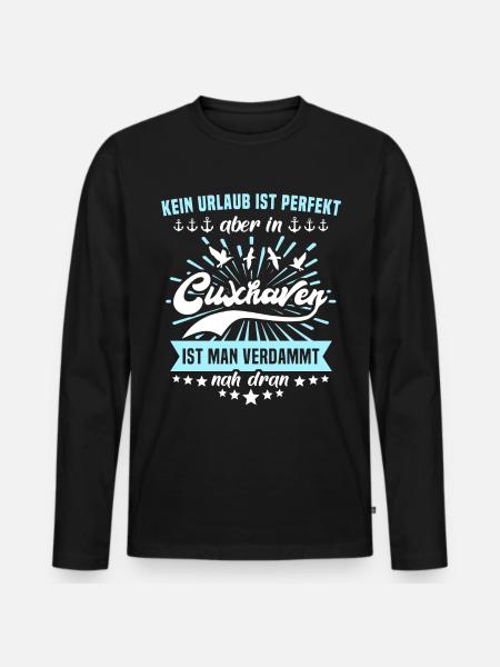 Cuxhaven Sprüche Cuxhavener Urlaub - Männer Premium Bio Langarmshirt - Schwarz