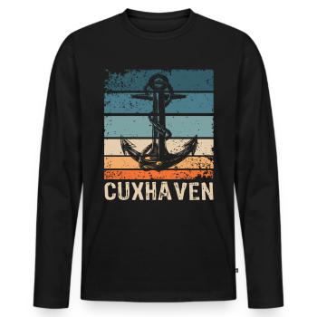 Cuxhaven Sayings Cuxhaven Holiday - Men's Premium Organic Long Sleeve Shirt - black - Front - Nico (187cm)