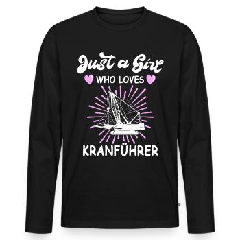 Kranführer Sprüche Kran Kranfahrer - Männer Premium Bio Langarmshirt - Schwarz - Vorne - Nico (187cm)