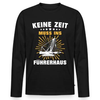 Kranführer Sprüche Kran Kranfahrer - Männer Premium Bio Langarmshirt - Schwarz - Vorne - Nico (187cm)