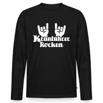 Kranführer Kran Sprüche Kranfahrer - Männer Premium Bio Langarmshirt - Schwarz - Vorne - Nico (187cm)