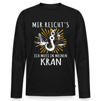 Kranführer Kran Sprüche Kranfahrer - Männer Premium Bio Langarmshirt - Schwarz - Vorne - Nico (187cm)
