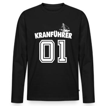 Kranführer Kran Sprüche Kranfahrer - Männer Premium Bio Langarmshirt - Schwarz - Vorne - Nico (187cm)
