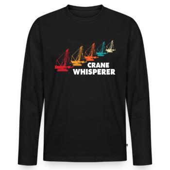 Crane Operator Crane Crane Driver Crawler Crane - Men's Premium Organic Long Sleeve Shirt - black - Front - Nico (187cm)