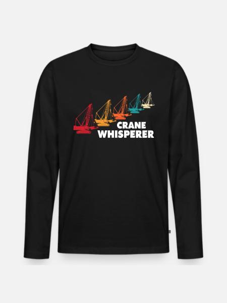 Kranfører Kran Kranfører Bæltekran - Premium økologisk langærmet T-shirt til mænd - sort