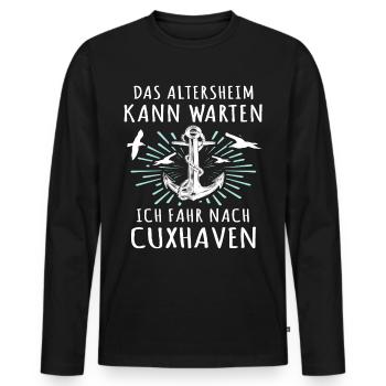 Cuxhaven Souvenir Cuxhavener - Männer Premium Bio Langarmshirt - Schwarz - Vorne - Nico (187cm)