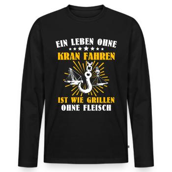 Kranführer Kran Kranfahrer Grillen - Männer Premium Bio Langarmshirt - Schwarz - Vorne - Nico (187cm)