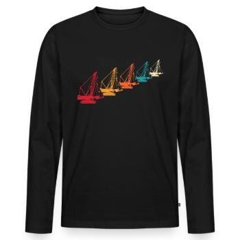 Crane Operator Crane Crane Driver - Men's Premium Organic Long Sleeve Shirt - black - Front - Nico (187cm)
