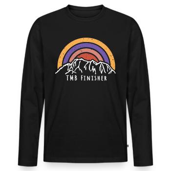 Tour du Mont Blanc TMB Finisher Wandern Frankreich - Männer Premium Bio Langarmshirt - Schwarz - Vorne - Nico (187cm)
