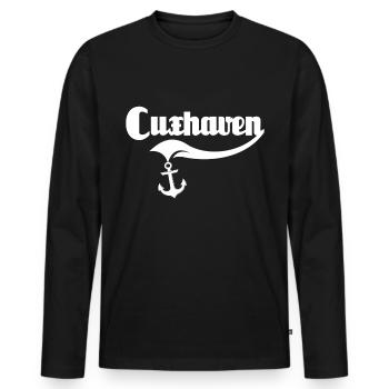 Cuxhaven Souvenir Cuxhavener - Männer Premium Bio Langarmshirt - Schwarz - Vorne - Nico (187cm)