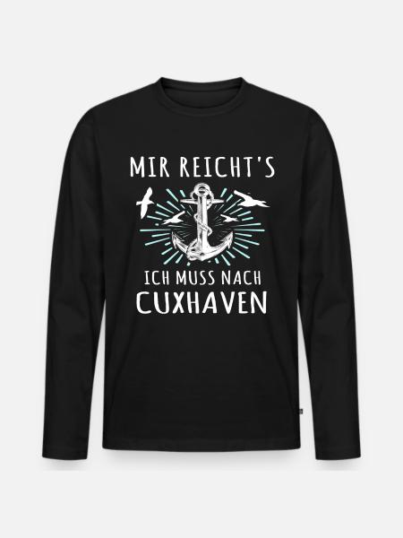 Cuxhaven Nordsee Cuxhavener - Männer Premium Bio Langarmshirt - Schwarz