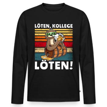 Bier Saufen Faultier Saufsprüche - Männer Premium Bio Langarmshirt - Schwarz - Vorne - Nico (187cm)