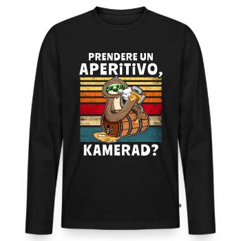 Bier Saufen Faultier Saufsprüche - Männer Premium Bio Langarmshirt - Schwarz - Vorne - Nico (187cm)