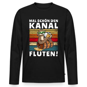 Bier Saufen Faultier Saufsprüche - Männer Premium Bio Langarmshirt - Schwarz - Vorne - Nico (187cm)