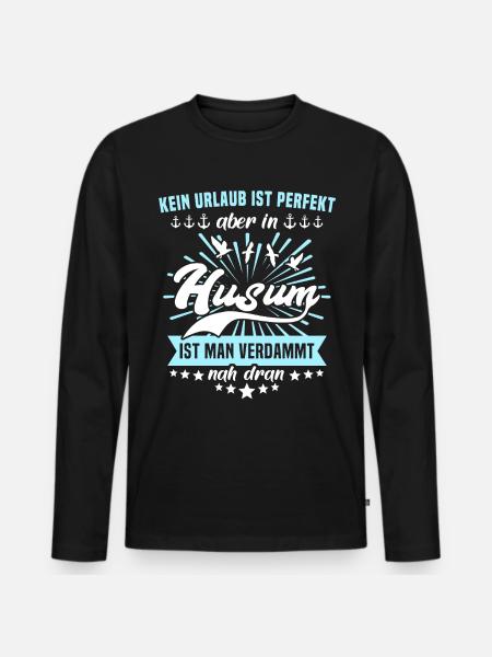 Husum Souvenir Husumer - Männer Premium Bio Langarmshirt - Schwarz