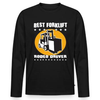 Meilleur conducteur de rodéo de chariot élévateur - - T-shirt manches longues Premium bio Homme - noir - Devant - Nico (187cm)