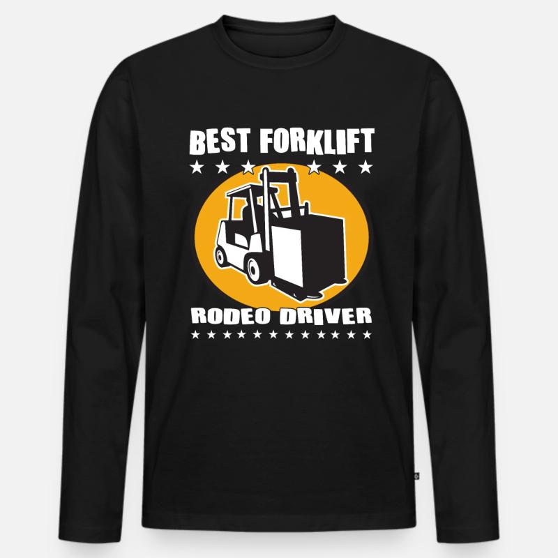 Bester Gabelstapler -Rodeo -Treiber - - Männer Premium Bio Langarmshirt - Schwarz