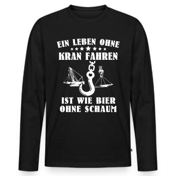 Kranführer Kranhaken Kranfahrer - Männer Premium Bio Langarmshirt - Schwarz - Vorne - Nico (187cm)