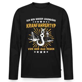 Kranführer Kranhaken Kranfahrer - Männer Premium Bio Langarmshirt - Schwarz - Vorne - Nico (187cm)