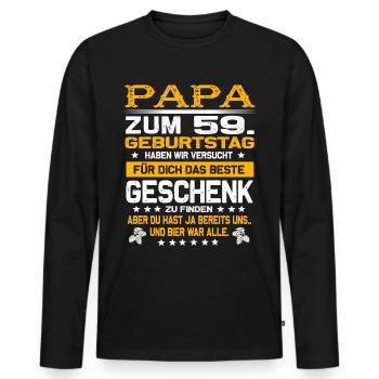 Zum 59. Geburtstag lustiges Bier Spruch - Männer Premium Bio Langarmshirt - Schwarz - Vorne - Nico (187cm)