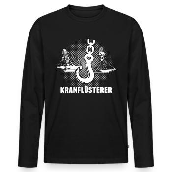 Kranführer Sprüche Kran Kranfahrer - Männer Premium Bio Langarmshirt - Schwarz - Vorne - Nico (187cm)