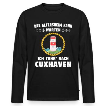 Cuxhaven Souvenir Cuxhavener Nordsee - Männer Premium Bio Langarmshirt - Schwarz - Vorne - Nico (187cm)