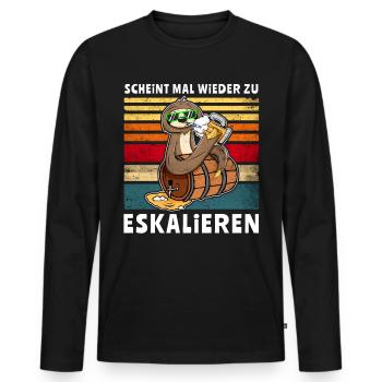 Bier Saufen Faultier Eskalieren - Männer Premium Bio Langarmshirt - Schwarz - Vorne - Nico (187cm)