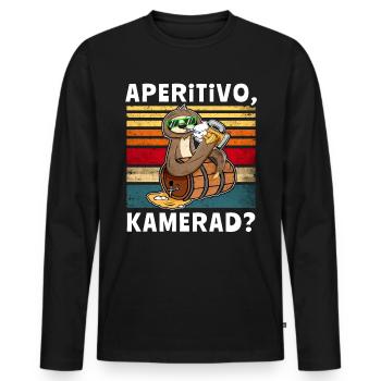 Bier Trinken Faultier Trinksprüche - Männer Premium Bio Langarmshirt - Schwarz - Vorne - Nico (187cm)