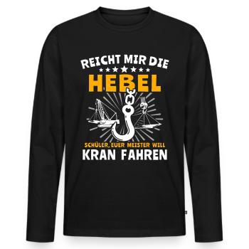 Kranführer Kran Kranfahrer - Männer Premium Bio Langarmshirt - Schwarz - Vorne - Nico (187cm)