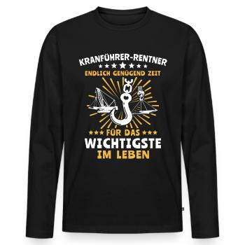 Kranführer Kran Kranfahrer - Männer Premium Bio Langarmshirt - Schwarz - Vorne - Nico (187cm)