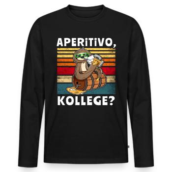 Bier Faultier Trinksprüche - Männer Premium Bio Langarmshirt - Schwarz - Vorne - Nico (187cm)