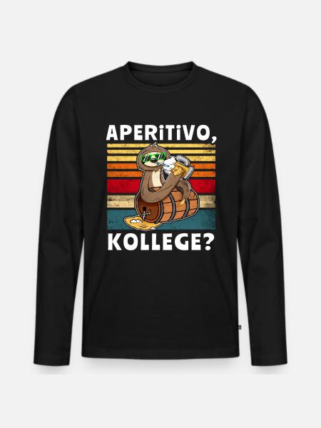 Bier Faultier Trinksprüche - Männer Premium Bio Langarmshirt - Schwarz