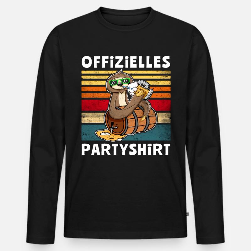 Bier Faultier Trinksprüche - Männer Premium Bio Langarmshirt - Schwarz