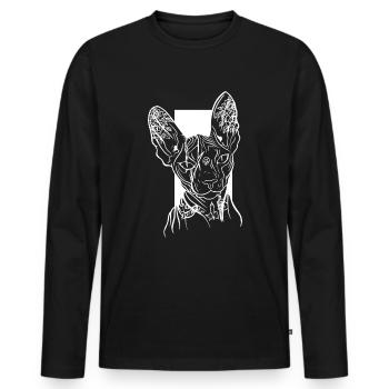Sphinx Cat Lover Race de chat sans poils - T-shirt manches longues Premium bio Homme - noir - Devant - Nico (187cm)