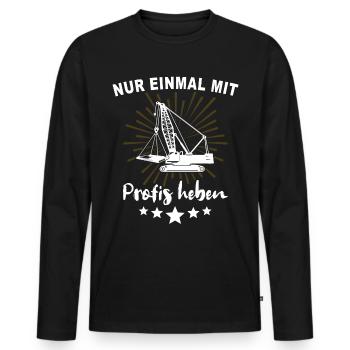 Kranführer Kranfahrer Kran - Männer Premium Bio Langarmshirt - Schwarz - Vorne - Nico (187cm)