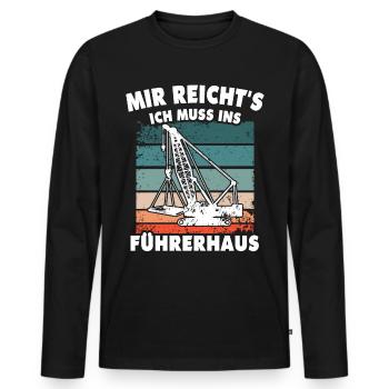 Kranführer Kranfahrer Kran - Männer Premium Bio Langarmshirt - Schwarz - Vorne - Nico (187cm)