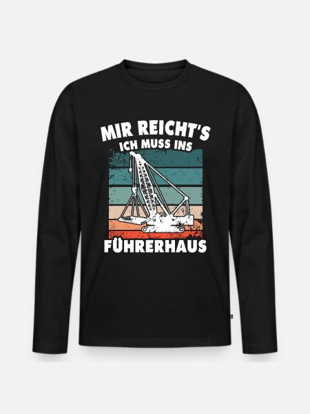 Kranführer Kranfahrer Kran - Männer Premium Bio Langarmshirt - Schwarz
