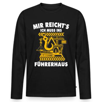 Kranführer Kranfahrer Kran - Männer Premium Bio Langarmshirt - Schwarz - Vorne - Nico (187cm)