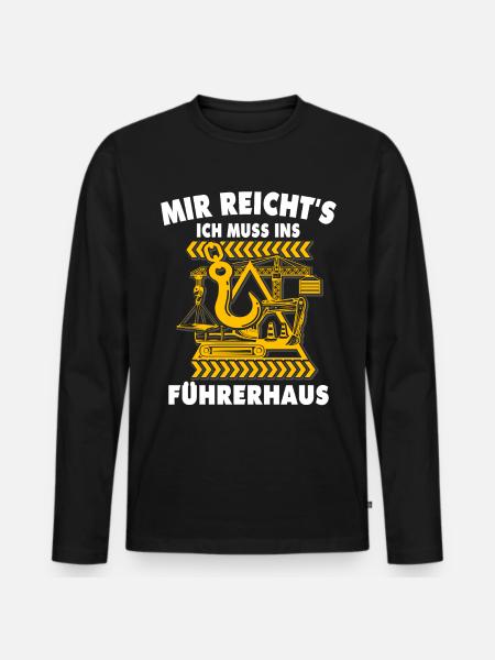 Kranführer Kranfahrer Kran - Männer Premium Bio Langarmshirt - Schwarz