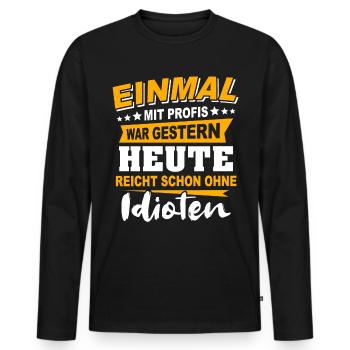 Profis Arbeiten Handwerker - Männer Premium Bio Langarmshirt - Schwarz - Vorne - Nico (187cm)