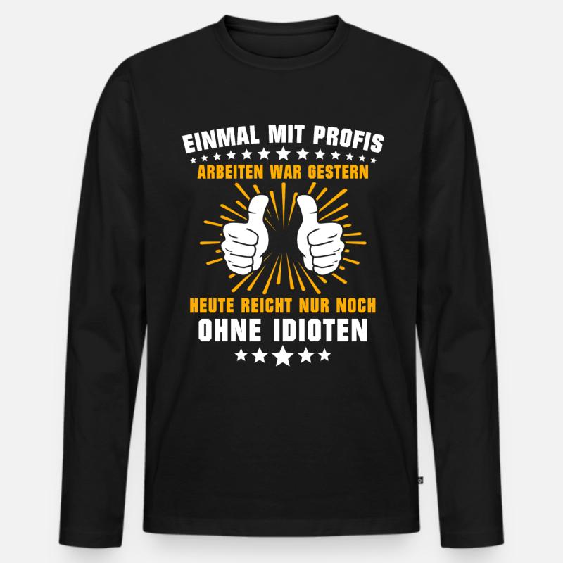 Profis Arbeiten Handwerker - Männer Premium Bio Langarmshirt - Schwarz