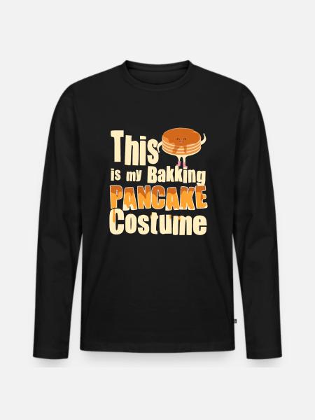 Pancake Baking Costume - Funny Pancake - Men's Premium Organic Long Sleeve Shirt - black