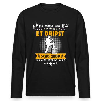 Musiker Saarland Ebm E# Saarländisch - Männer Premium Bio Langarmshirt - Schwarz - Vorne - Nico (187cm)